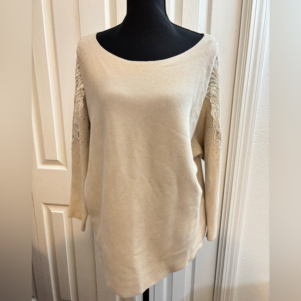 Milano Cream Scoop Neck Sweater